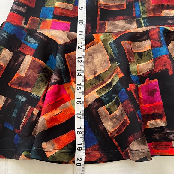 Abstract Flounced Ruffle Hem Skirt Size 6 Eclectic Contemporary Art To Wear. - Picture 6 of 8